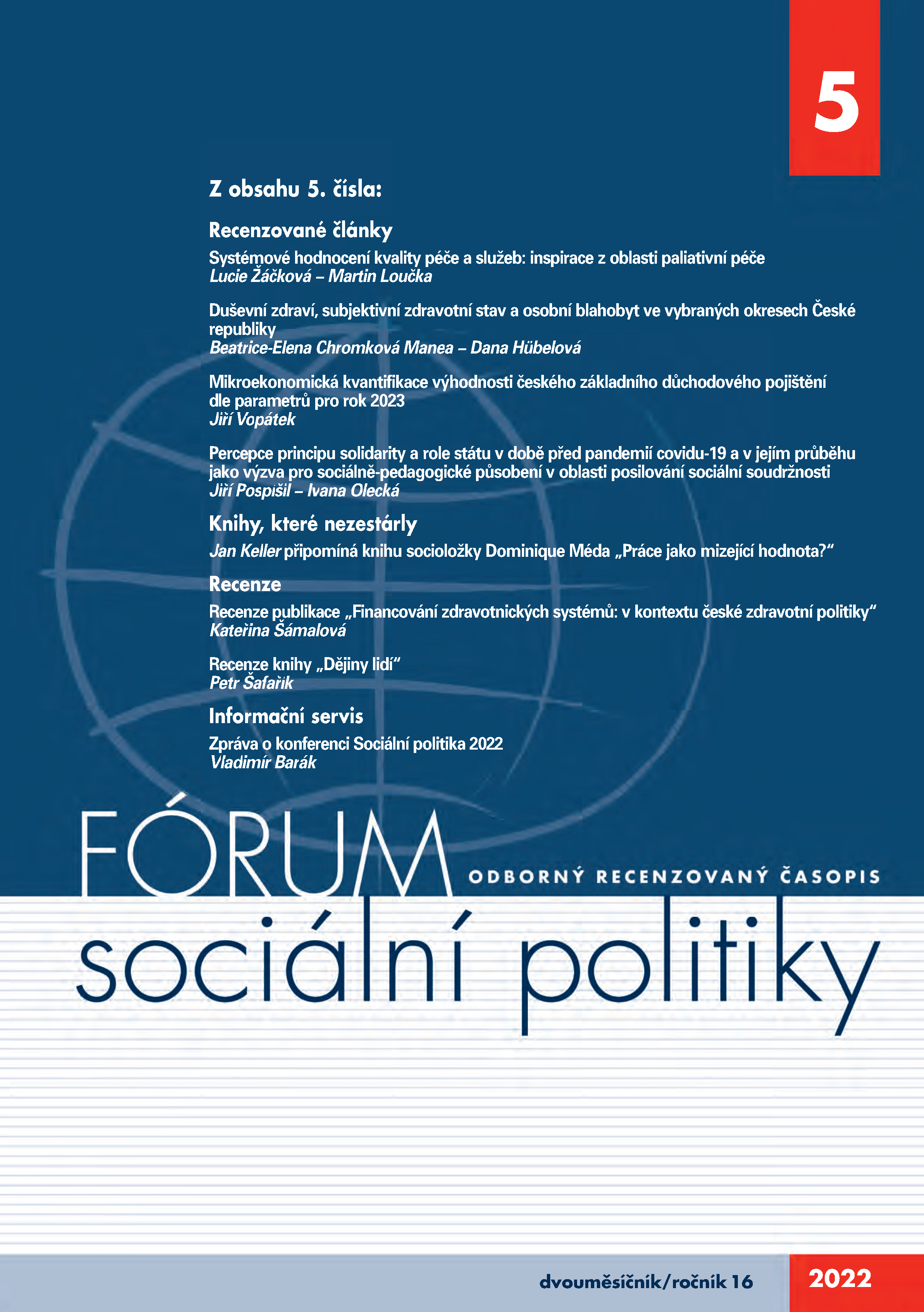 5. číslo časopisu Fórum sociální politiky