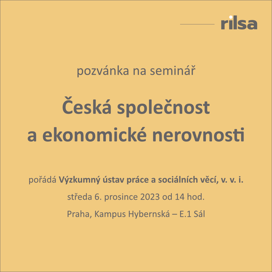 Seminář RILSA k ekonomickým nerovnostem