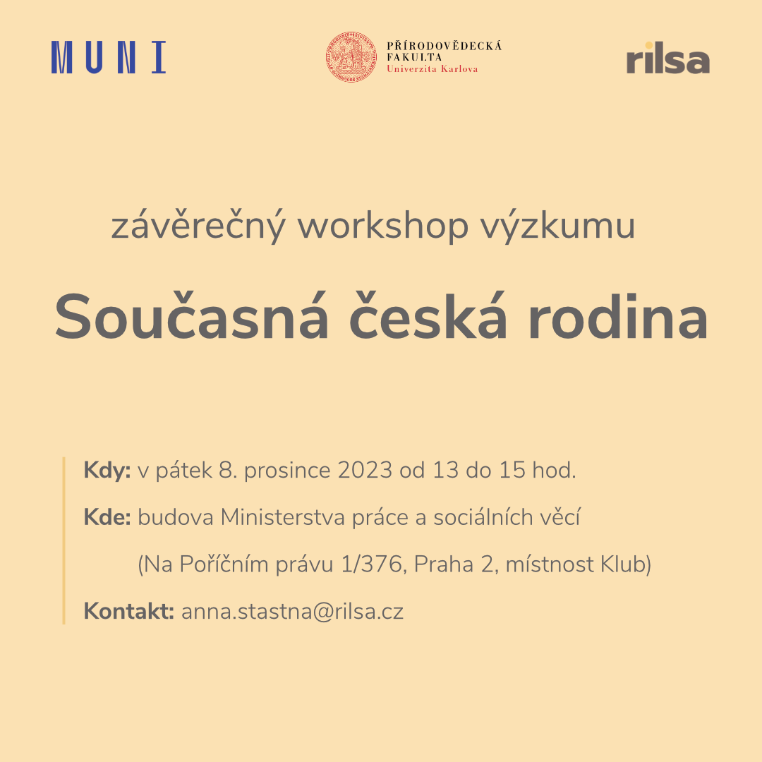 Pozvánka na workshop „Současná česká rodina“