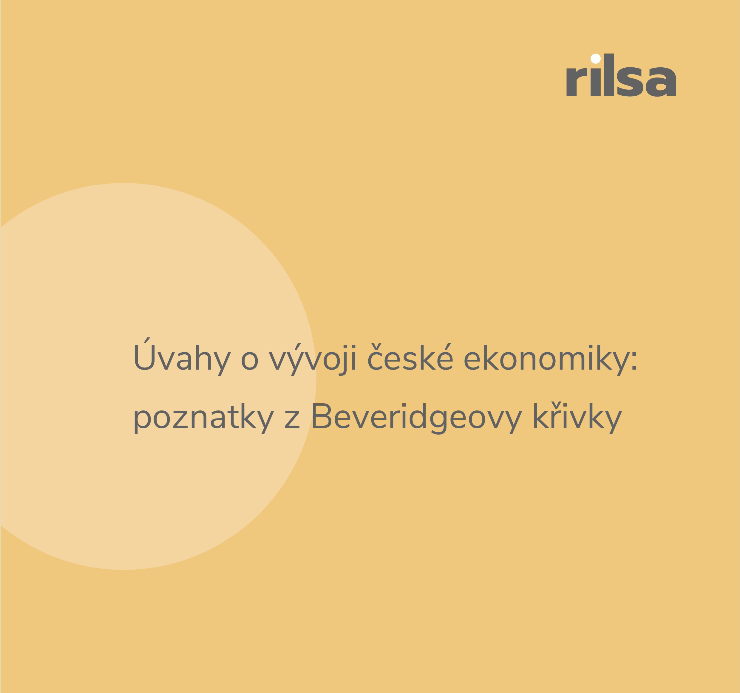 Nový RILSA Policy Brief k vývoji české ekonomiky