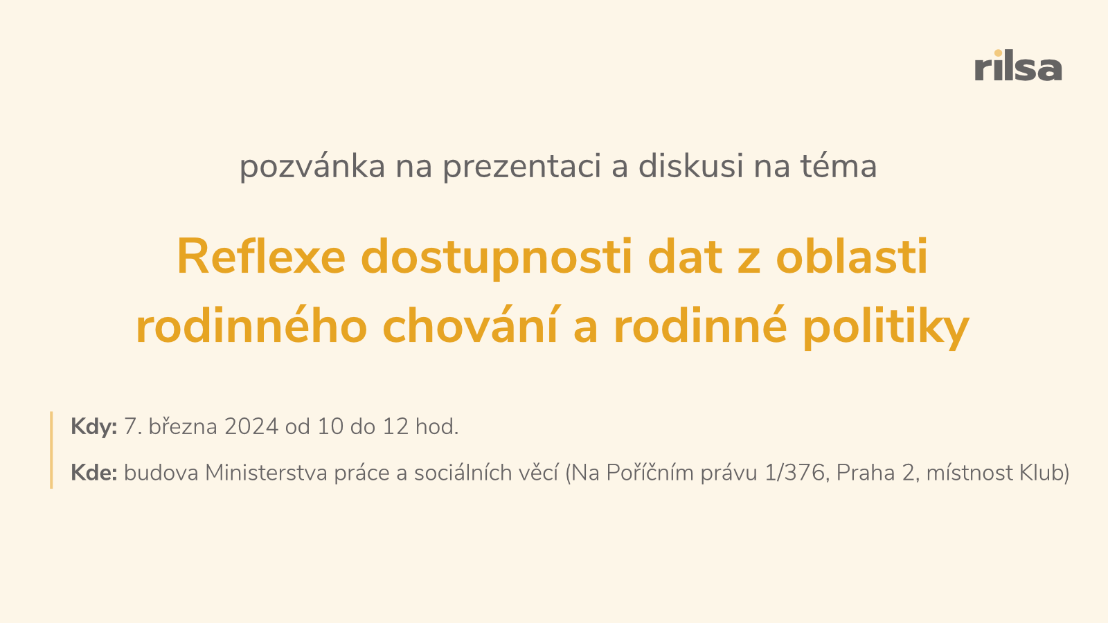 První výsledky projektu „Současná česká rodina a podpora jejích funkcí“