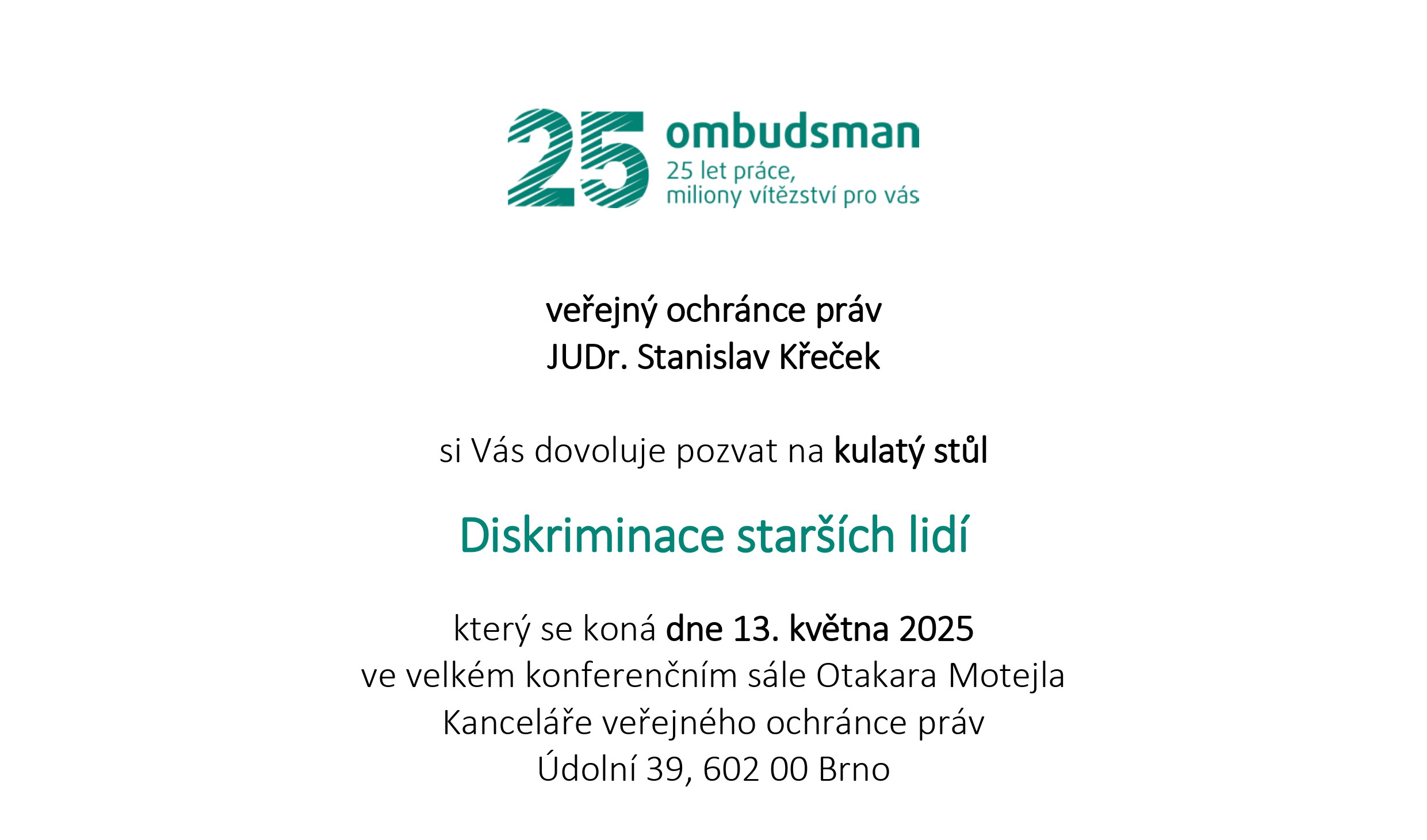 Lucie Vidovićová vystoupí na akci věnované diskriminaci starších lidí