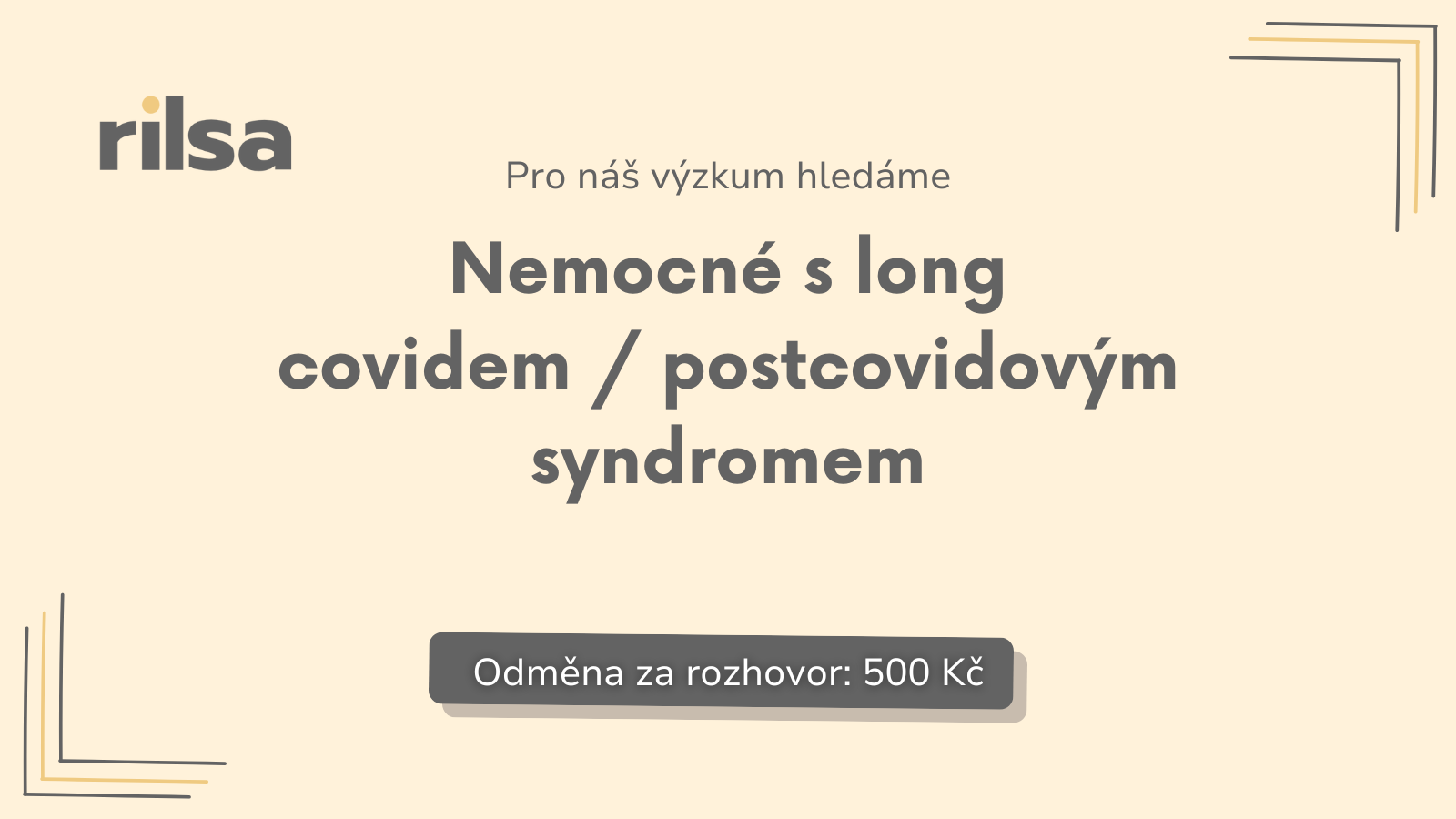 RILSA hledá respondenty s long covidem / postcovidovým syndromem