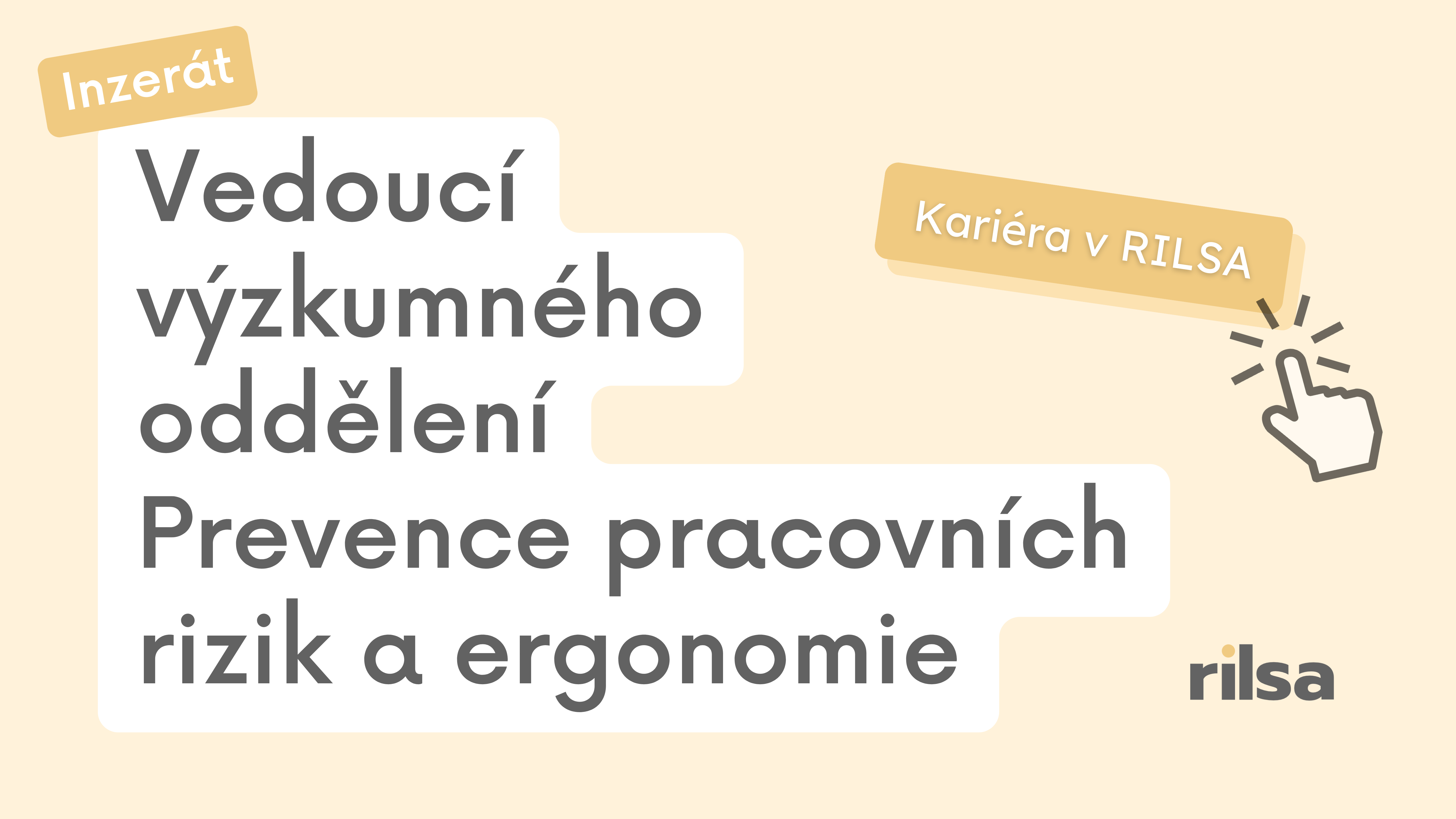 Výběrové řízení na místo vedoucí/-ho výzkumného oddělení „Prevence pracovních rizik a ergonomie“