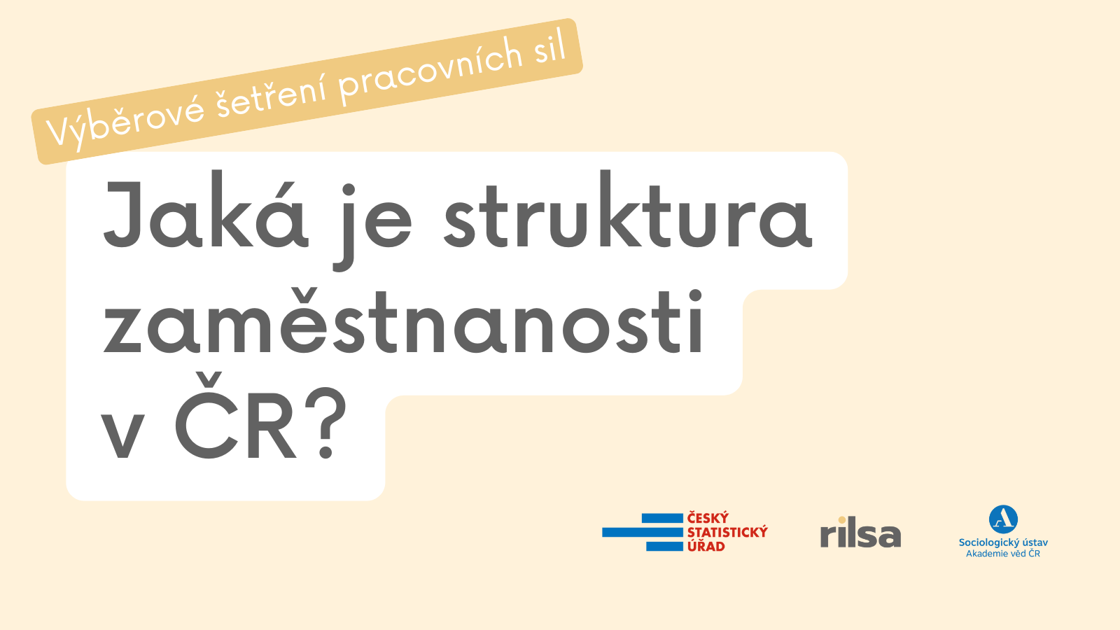 RILSA partnerem Výběrového šetření pracovních sil