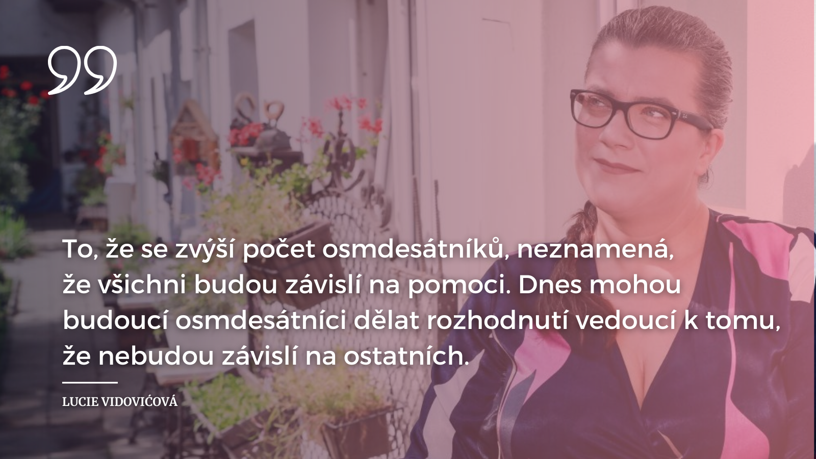 Lucie Vidovićová pro Seznam Zprávy o stárnutí populace