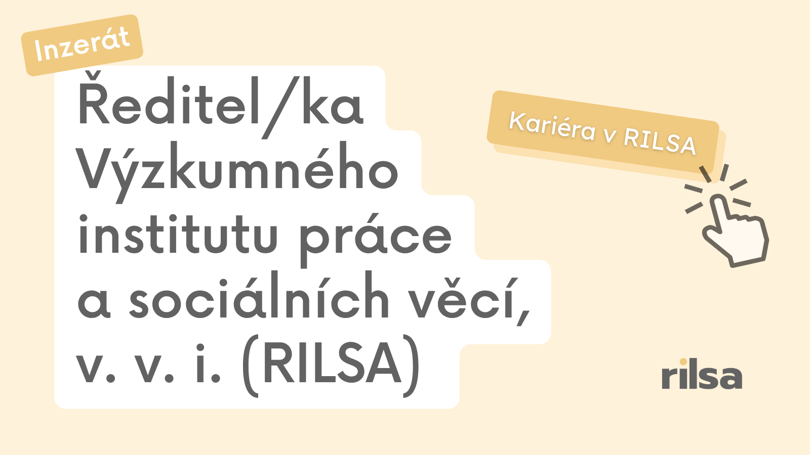 Výběrové řízení na ředitele/-ku RILSA